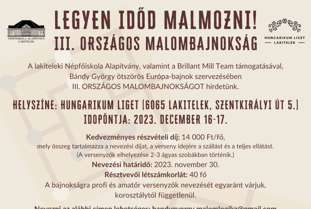 III. Országos Malombajnokság
