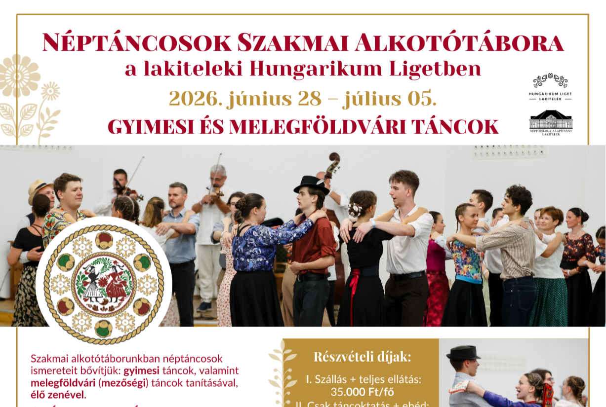 Néptáncosok Szakmai Alkotótábora 2026-ban is!