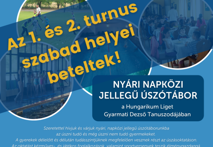 Nyári úszótábor a Gyarmati Dezső Tanuszoda és Termálfürdőben