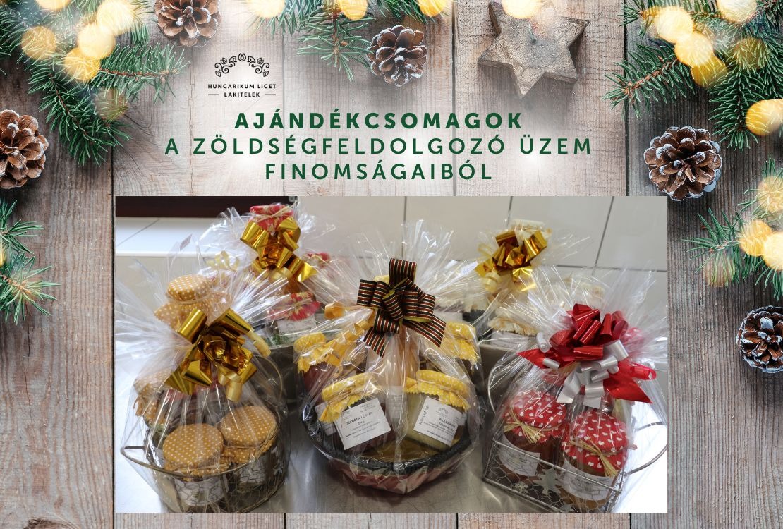 Ajándékcsomagok a Zöldségfeldolgozó üzem finomságaiból
